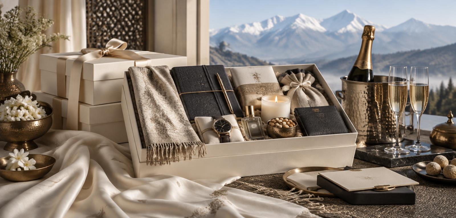 Bespoke corporate hamper overlooking the Himalayan foothills